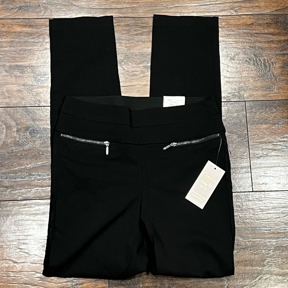 Candie's Pants Women's XS Black Audrey Fit‎ Pull On Stretch Zip Pocket NWT - Picture 2 of 8